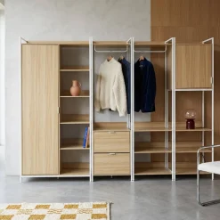 Kledingkast 4 modules modulair 2 lades 2 deuren hangruimtes en vakken