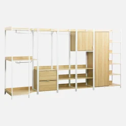 Kledingkast 5 modules modulair 2 lades 2 deuren hangruimtes en vakken