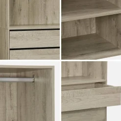 Kledingkast 3 modules modulair 9 lades hangruimte en vakken