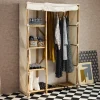 Kledingkast van bamboe met hangruimte en 3 planken 110cm