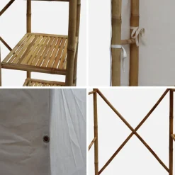 Kledingkast van bamboe met hangruimte en 3 planken 110cm