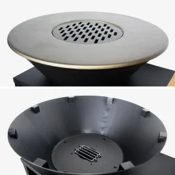 Kookvuurschaal Ø80cm met grillrooster en opbergruimte