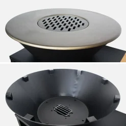 Kookvuurschaal Ø80cm met opbergruimte deksel en kookgerei