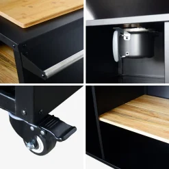 Kookvuurschaal Ø80cm met opbergruimte en deksel