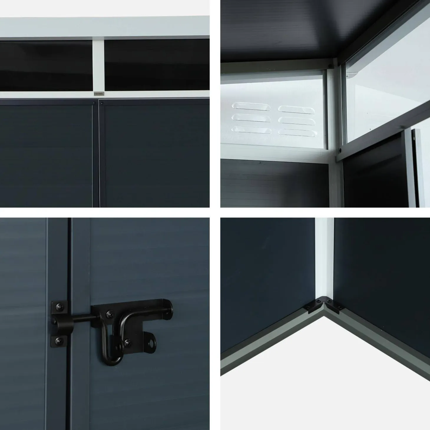 Kunststof tuinhuisje met aluminium frame 4,55 m²