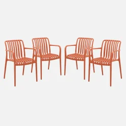Kunststof tuinstoelen (set van 4)