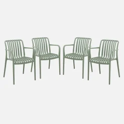 Kunststof tuinstoelen (set van 4)