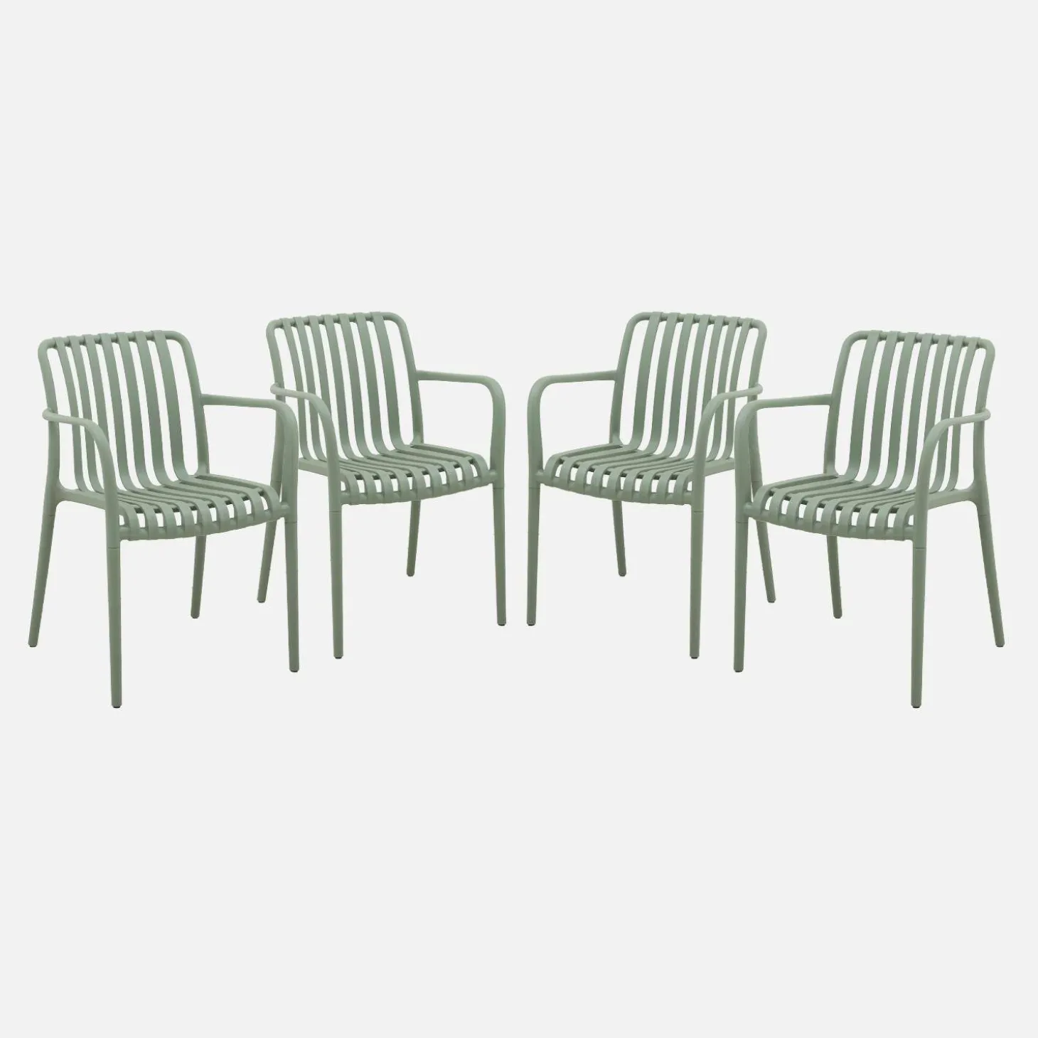 Kunststof tuinstoelen (set van 4)