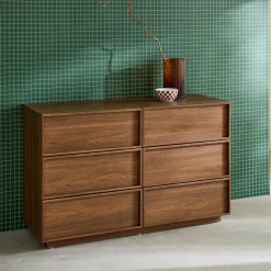Ladekast houtlook met 6 lades 120cm