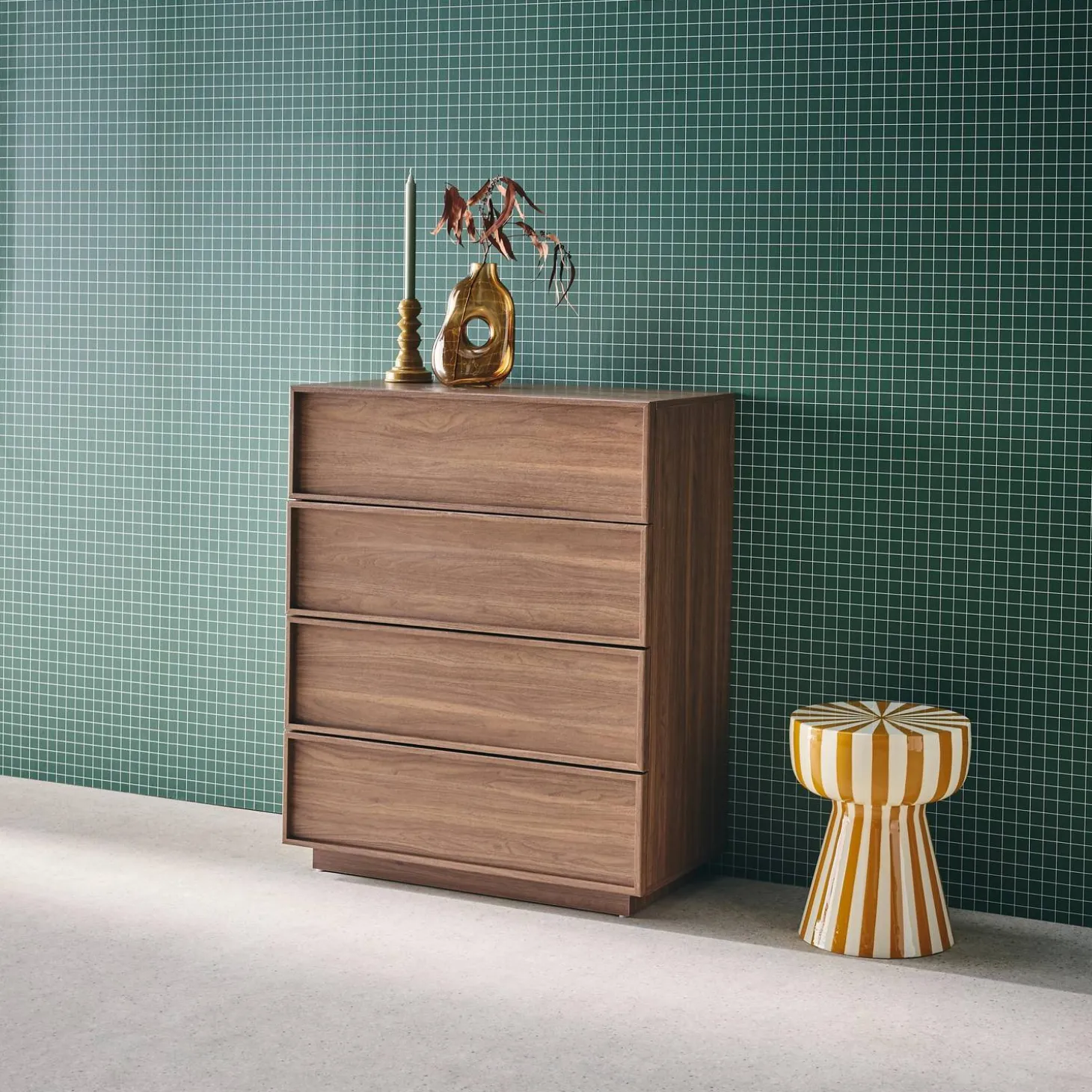 Ladekast houtlook met 4 lades 80cm