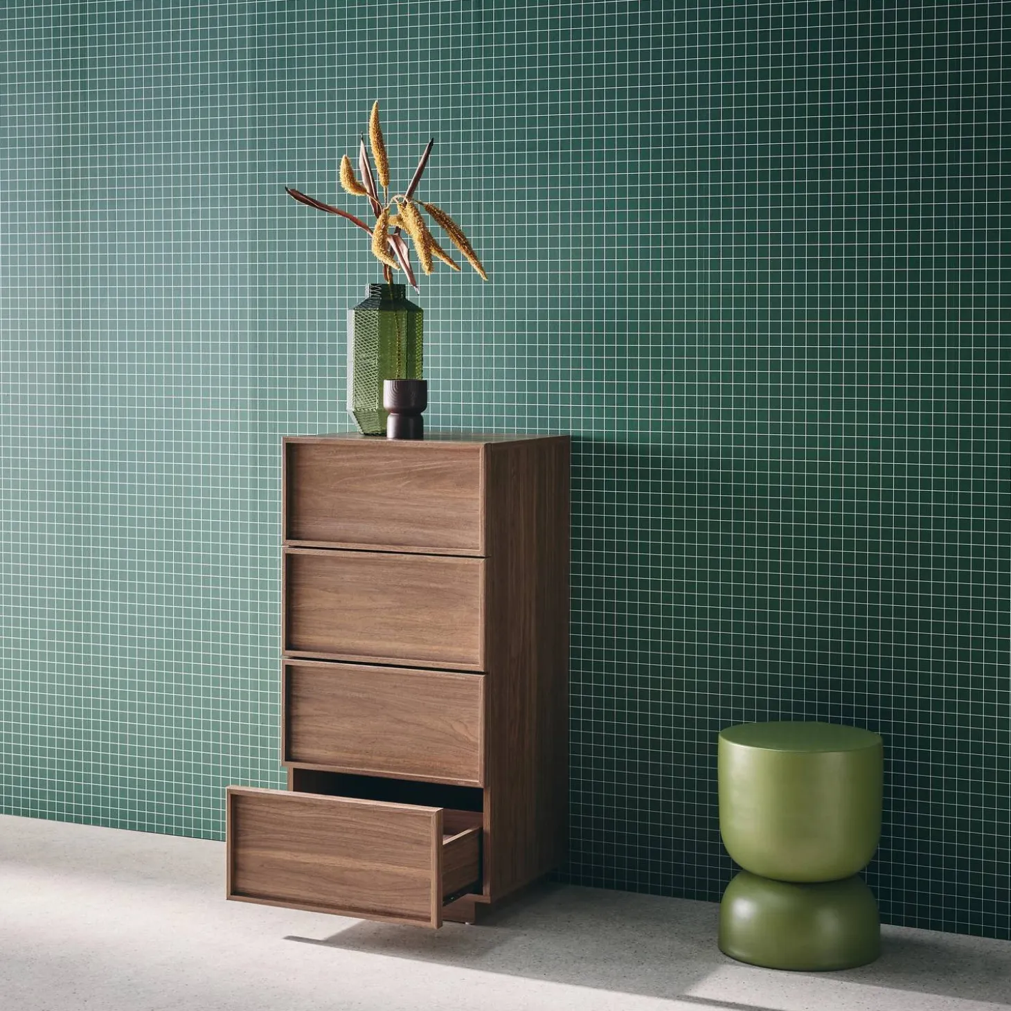 Ladekast houtlook met 4 lades 48cm