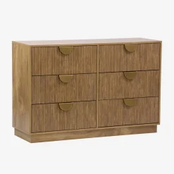 Ladekast 6 lades gegroefd mangohouteffect 120cm