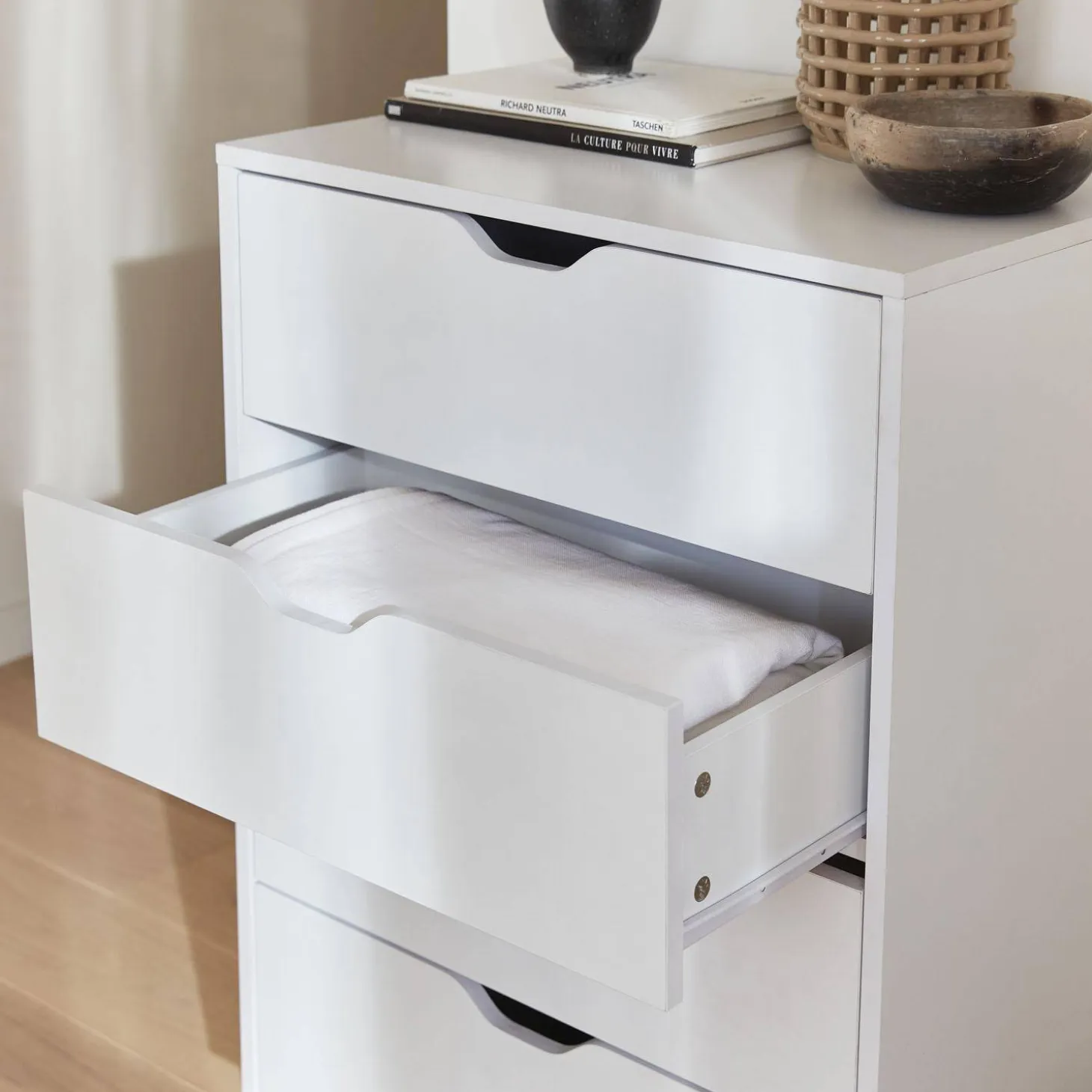Ladekast 4 lades houtdecor 60cm