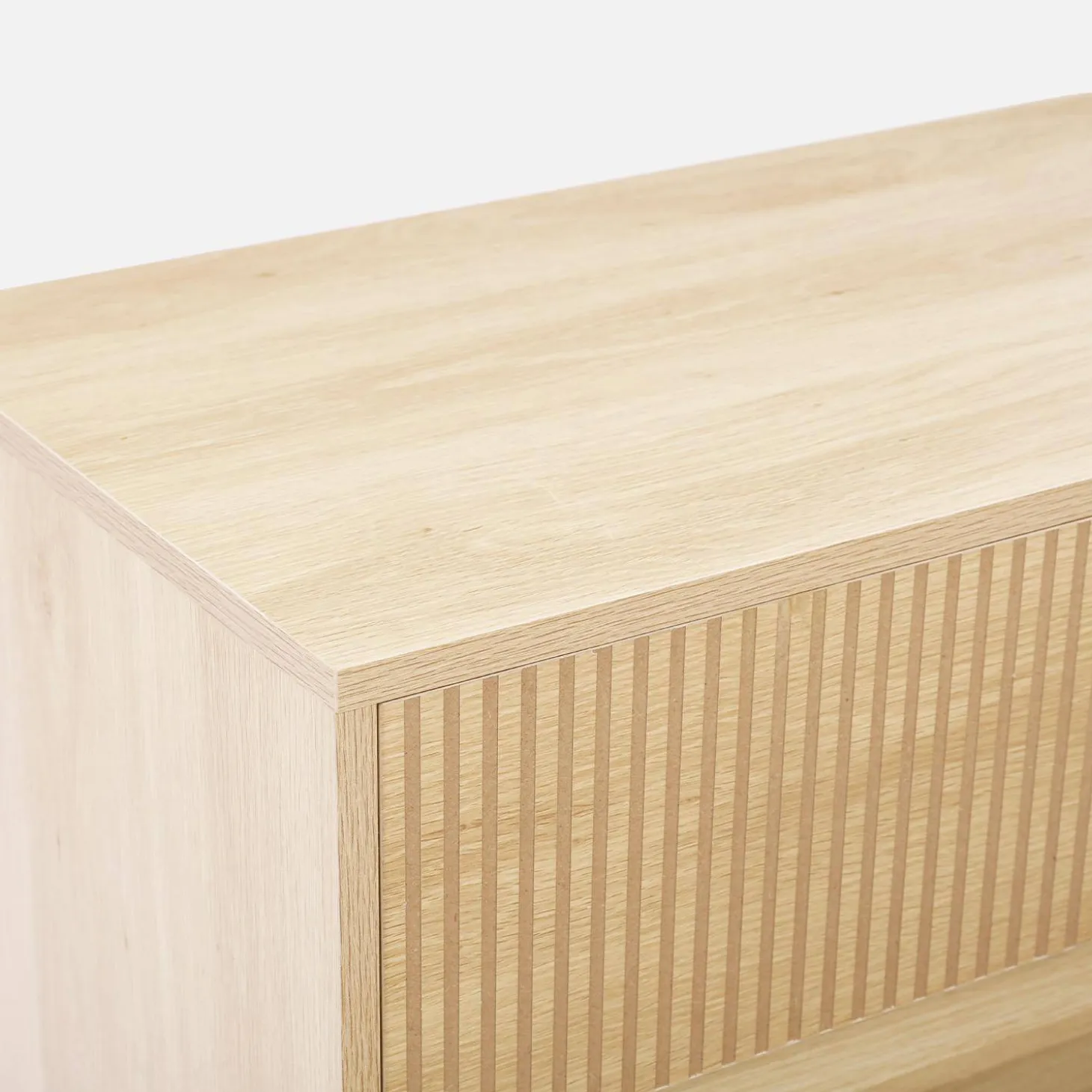 Ladekast 3 lades houtdecor deels gegroefd 80cm
