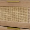 Ladekast 6 lades houtlook en rotan 120cm