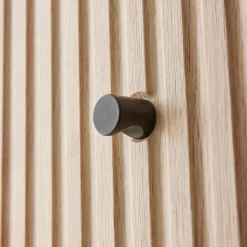 Ladekast met 3 lades gegroefd houtdecor 90cm