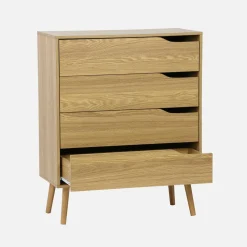 Ladekast met 4 lades houtdecor 80cm