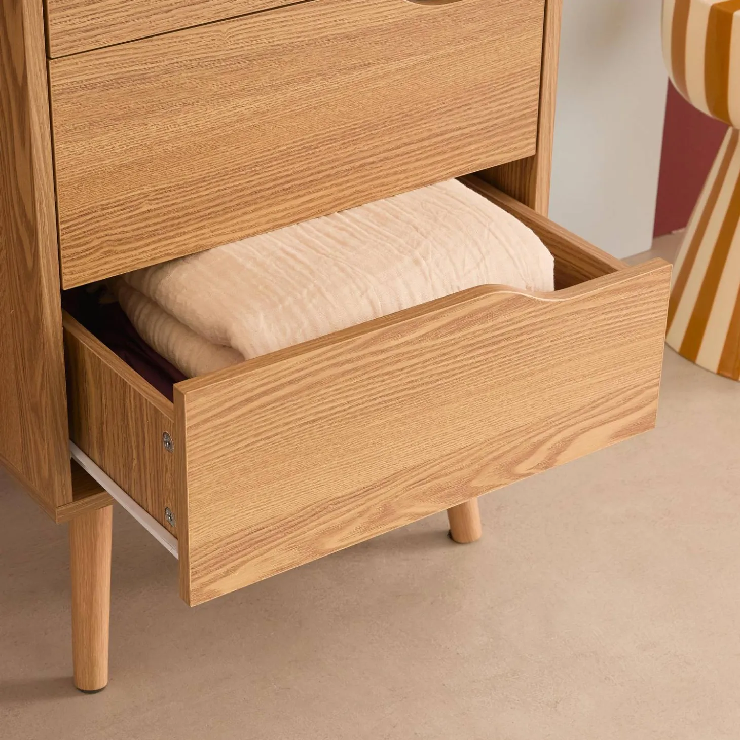 Ladekast met 4 lades houtdecor 48cm