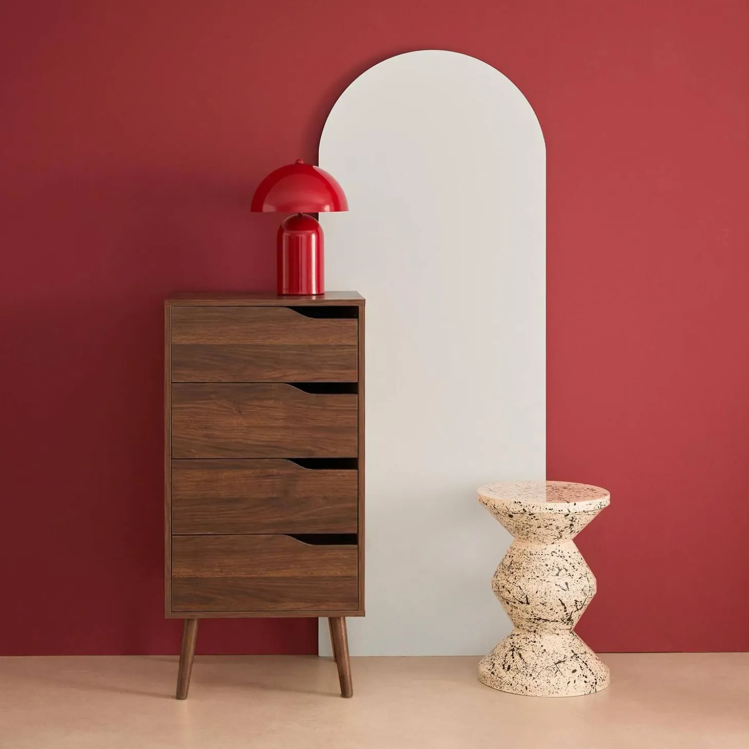Ladekast met 4 lades houtdecor 48cm