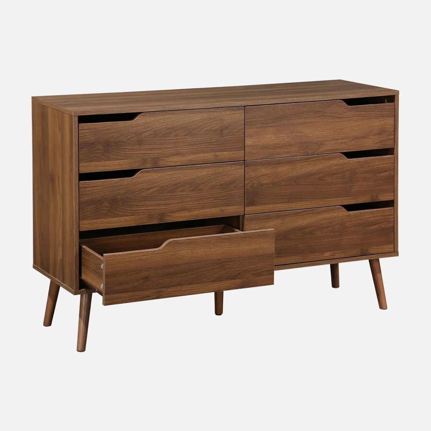Ladekast met 6 lades houtdecor 120cm