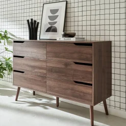 Ladekast met 6 lades houtdecor 120cm