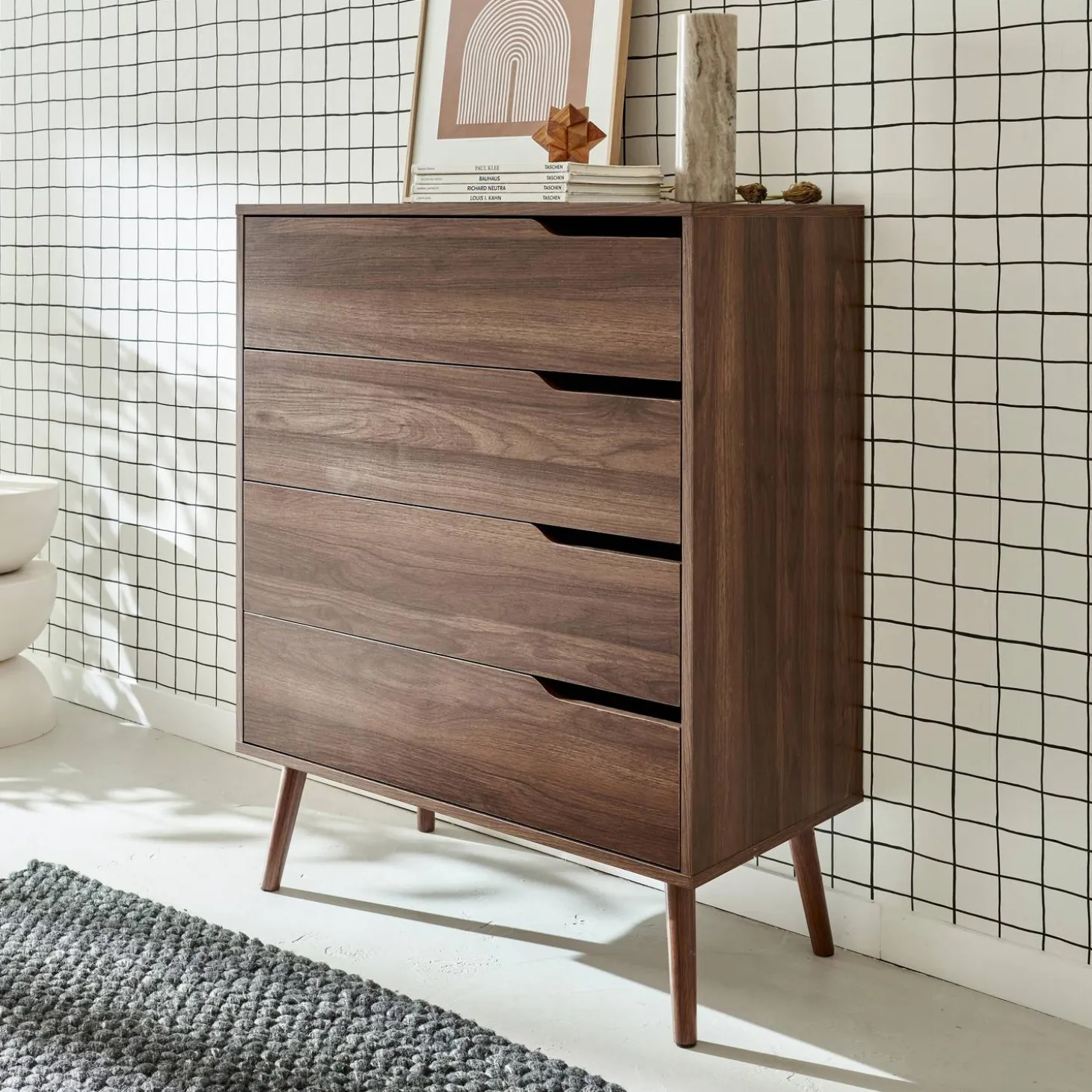Ladekast met 4 lades houtdecor 80cm