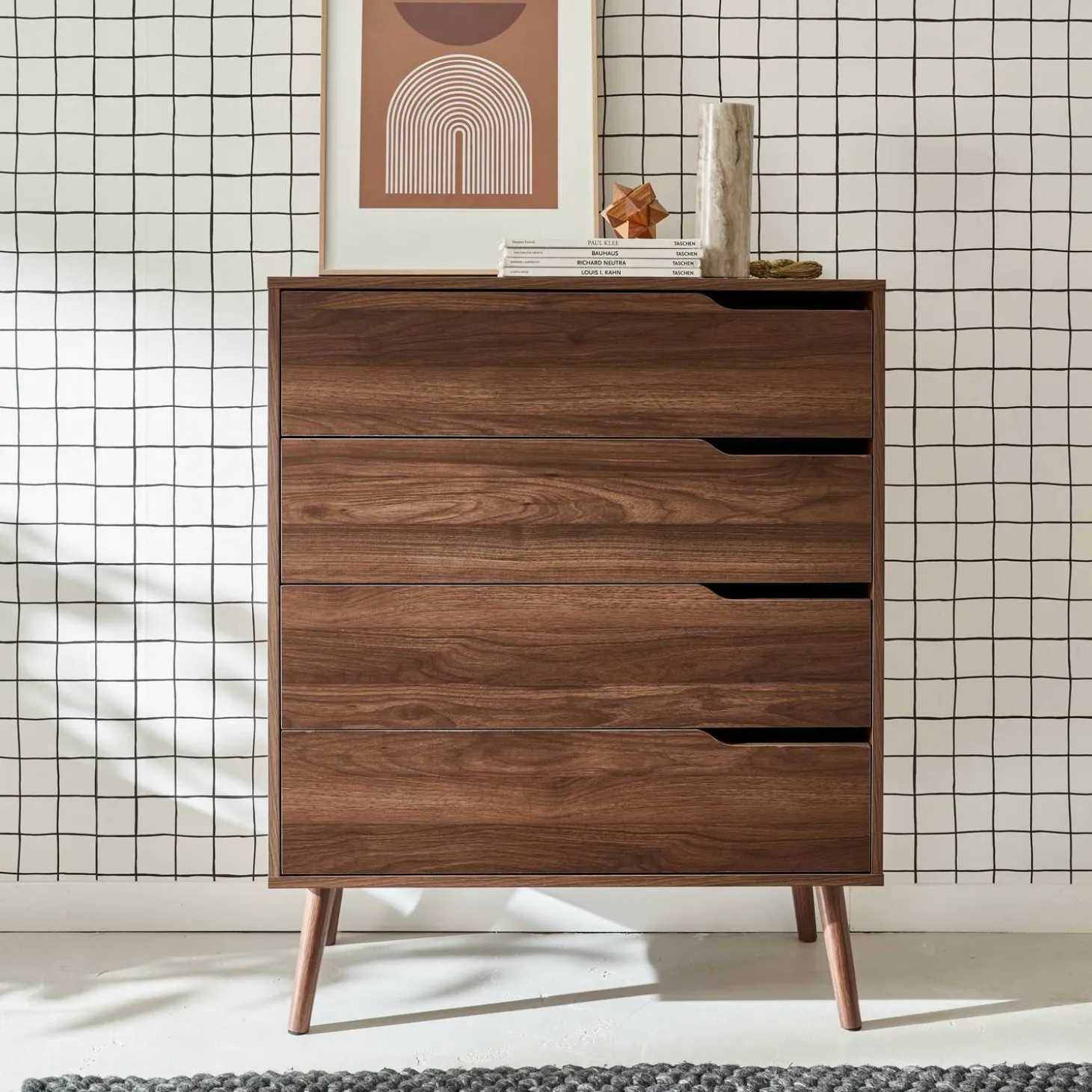 Ladekast met 4 lades houtdecor 80cm