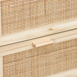 Ladekast met 3 lades rotan en houteffect 80cm
