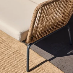 Lage tuinmeubelset, rotan-effect geweven hars, 5-zits