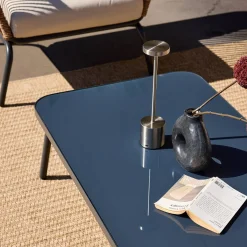 Lage tuinmeubelset, rotan-effect geweven hars, 5-zits