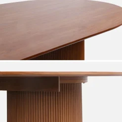 Langwerpige eettafel met gesneden houteffect, 4-6 zitplaatsen, 180cm