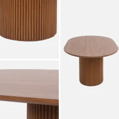 Langwerpige salontafel met gesneden houteffect