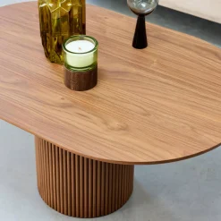 Langwerpige salontafel met gesneden houteffect