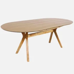 Langwerpige uitschuifbare eettafel, 160-200cm 6-8 personen MDF en eikenfineer