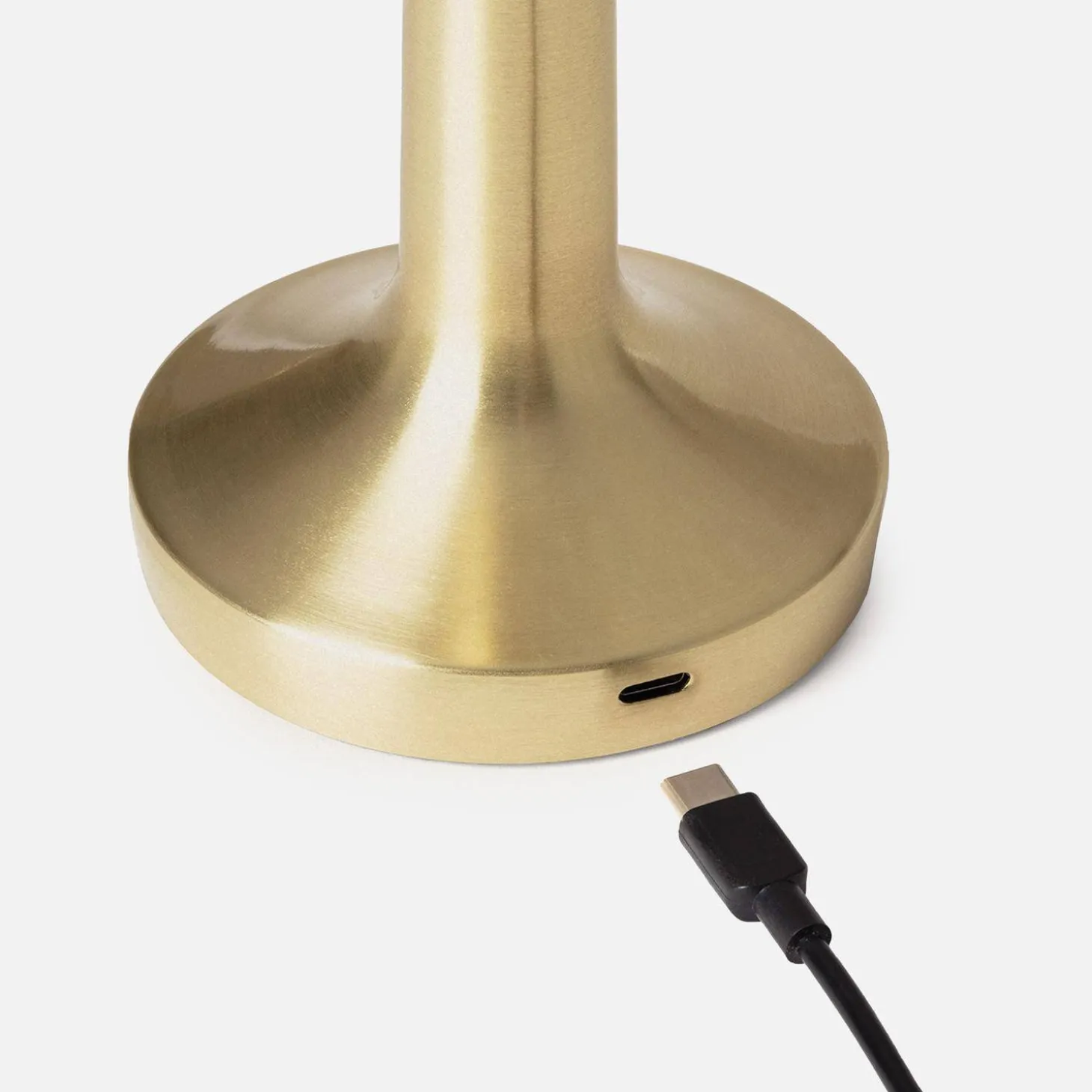 LED tafellamp binnen goudkleurig metaal Ø9cm