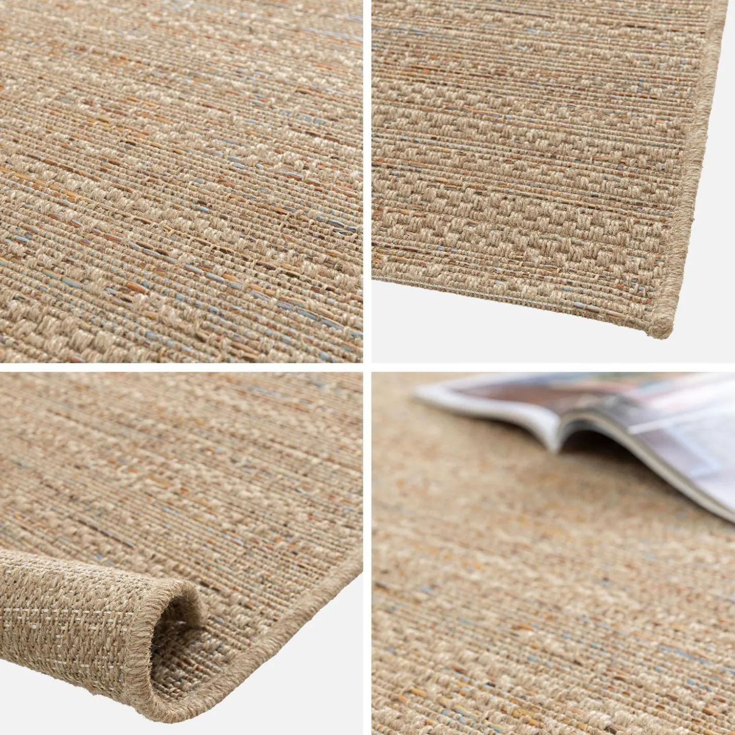 Licht jute-effect tapijt voor binnen en buiten
