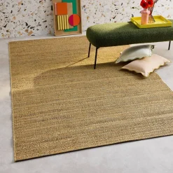 Licht jute-effect tapijt voor binnen en buiten