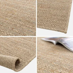 Licht jute-effect tapijt voor binnen en buiten
