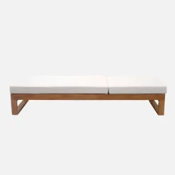 Ligbank in eucalyptus hout, multiposities (set van 2)