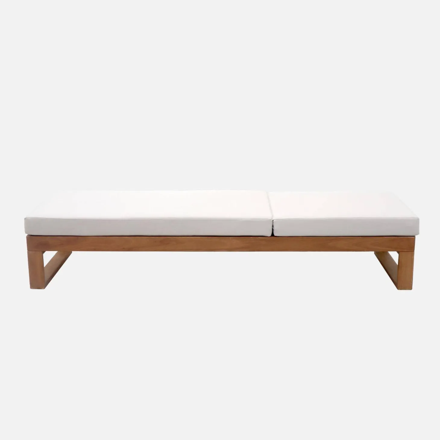 Ligbank in eucalyptus hout, multiposities (set van 2)