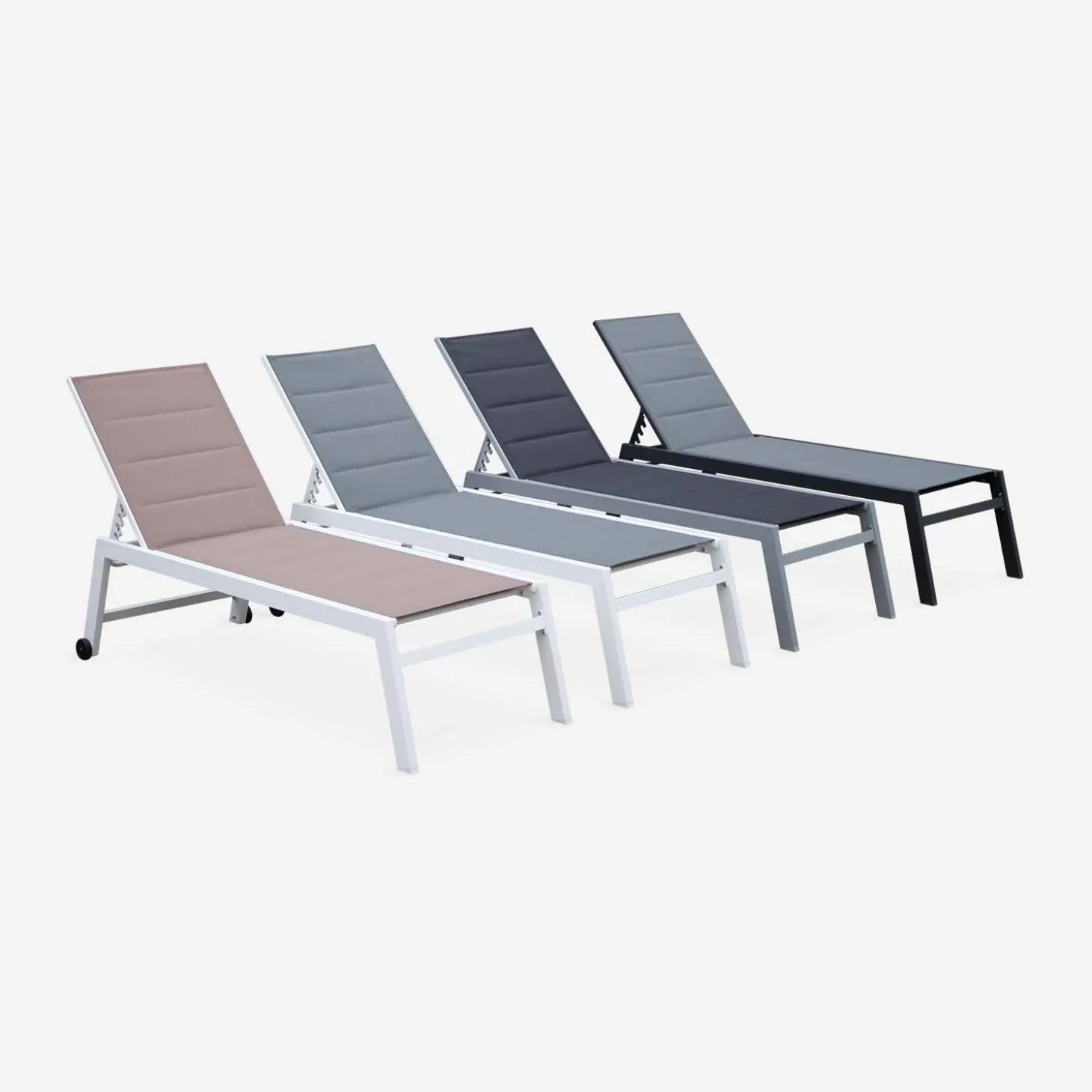 Ligbed van aluminium en textileen