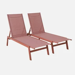 Ligstoelen met meerdere posities textileen en metaal (set van 2)