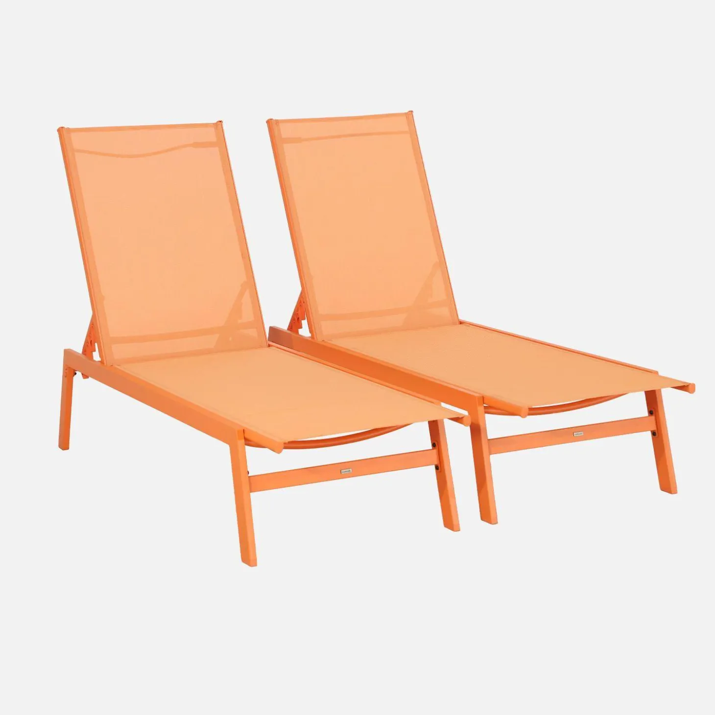 Ligstoelen met meerdere posities textileen en metaal (set van 2)