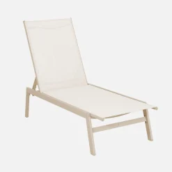 Ligstoelen met meerdere posities textileen en metaal (set van 2)