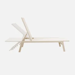 Ligstoelen met meerdere posities textileen en metaal (set van 2)
