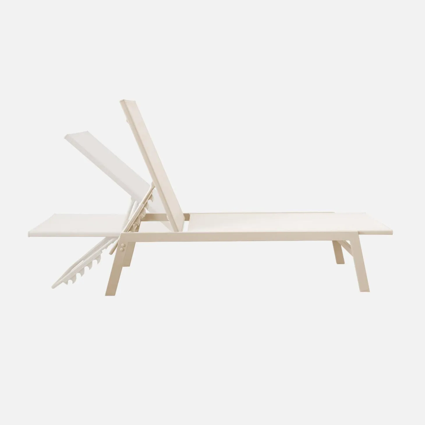 Ligstoelen met meerdere posities textileen en metaal (set van 2)