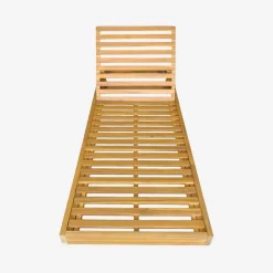 Ligstoelen met meerdere standen en wieltjes acaciahout (set van 2)