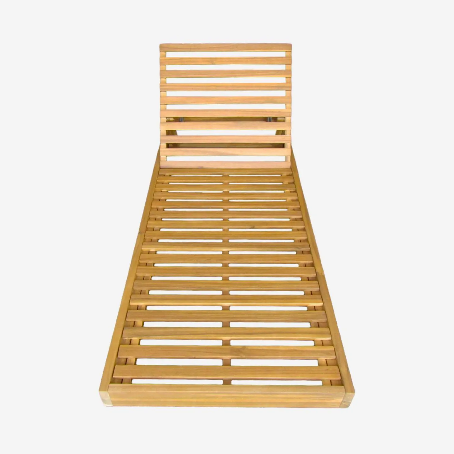 Ligstoelen met meerdere standen en wieltjes acaciahout (set van 2)