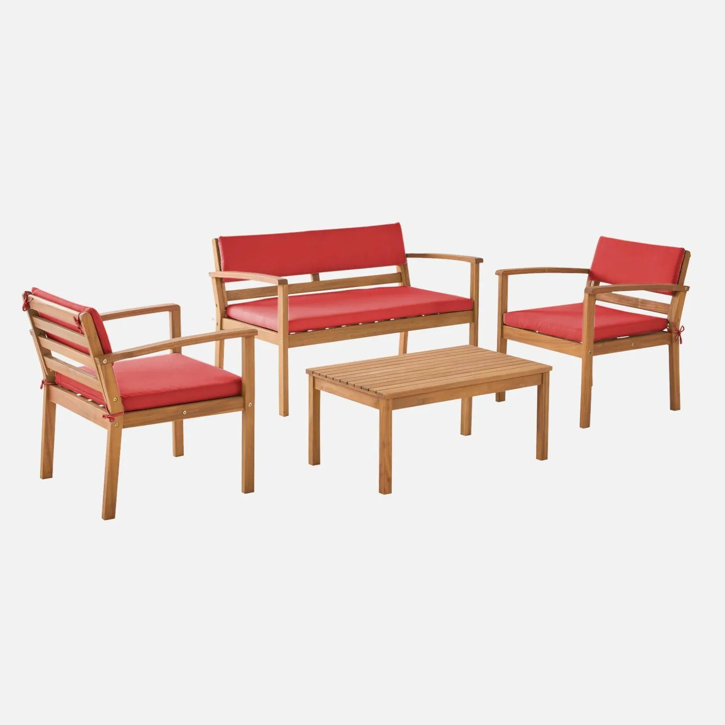 Loungeset acaciahout voor 4 personen