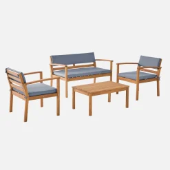 Loungeset acaciahout voor 4 personen